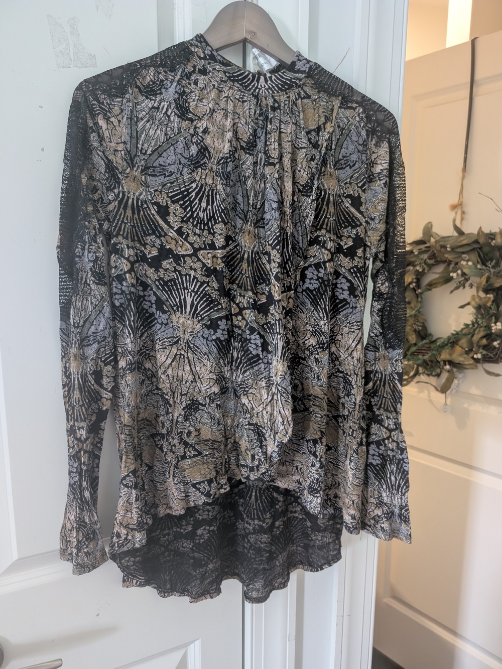 Chic Trendy Flowy Cascade Front Free People Tunic Top Boho Small